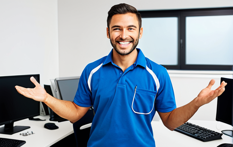**

A fully clothed man, formerly a traffic worker, now a web developer, smiling confidently in a modern office. He is wearing appropriate professional attire. The scene symbolizes a positive career change and financial improvement. Perfect anatomy, correct proportions, natural pose, well-formed hands, proper finger count, professional, safe for work, appropriate content, family-friendly.

**