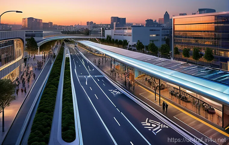교통관련 자격증과 공학적 요소의 연결 - Prompt 1: Modern Urban Transportation Hub**