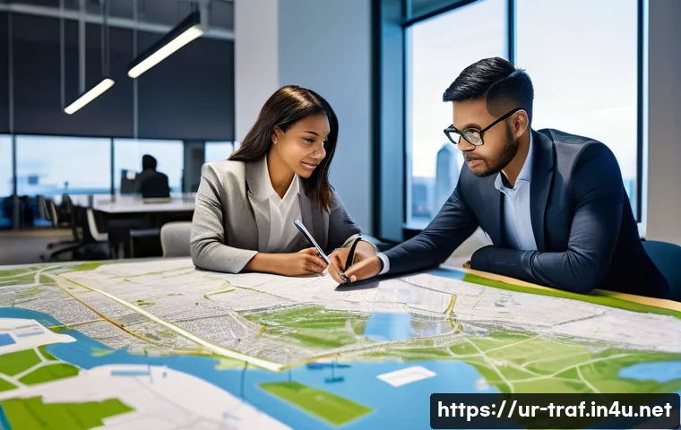 교통 분야 취업 준비 일정 - **Prompt:** A diverse group of professional transportation planners, including men and women of vari...