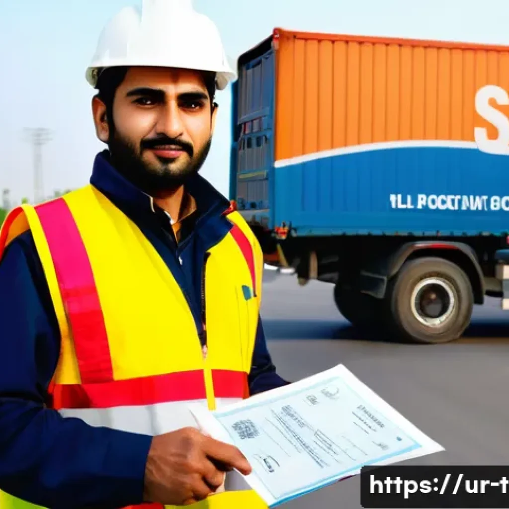 교통 직업군별 취업 요건 - A professional Pakistani heavy-duty truck driver wearing a clean, well-fitted uniform and safety gea...