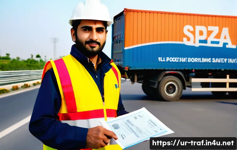 교통 직업군별 취업 요건 - A professional Pakistani heavy-duty truck driver wearing a clean, well-fitted uniform and safety gea...