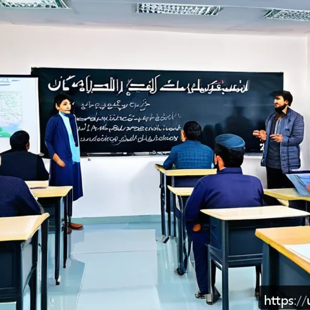 교통관련 분야 자격증 취득 비용 - A modern classroom setting in Pakistan with diverse adult students attentively participating in a tr...
