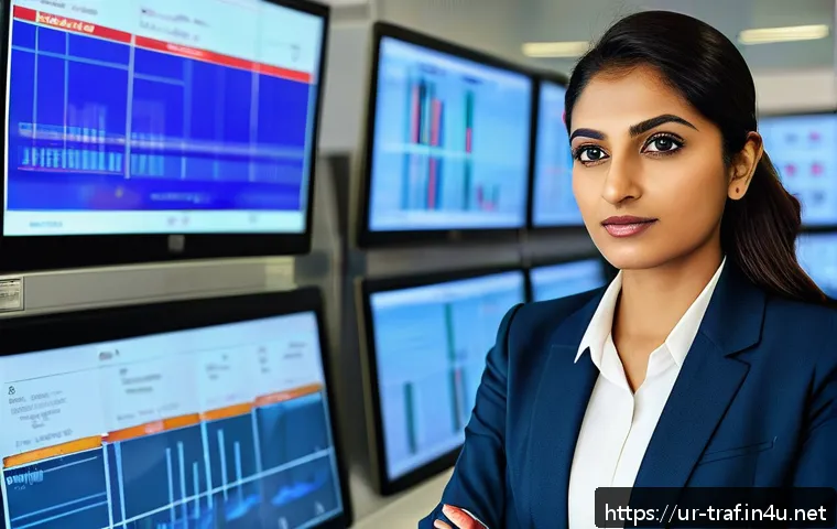 교통관련 분야의 여성 전문가 도전 - A confident South Asian woman traffic manager in professional attire, standing inside a modern traff...