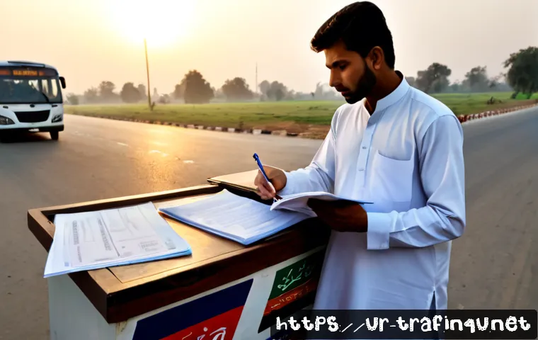 Home 17 교통업계 필기시험 단기 합격 - Photorealistic early-morning study scene in Lahore, a focused young Pakistani man in modest shalwar ...