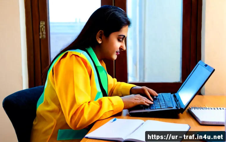 Home 17 교통직 퇴사 후 대안 - Photorealistic Pakistani former traffic officer, wearing modest everyday shalwar kameez, studying di...