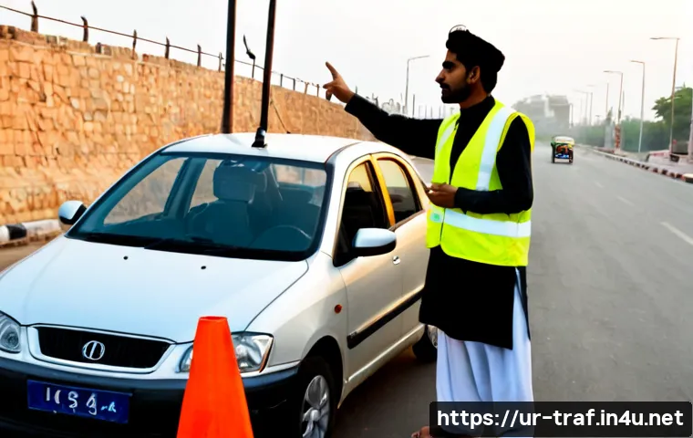 Home 15 교통직 자격증 실기시험 준비 - Photorealistic practical traffic certification exam preparation in Pakistan, a focused young adult i...